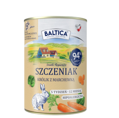 BALTICA Królik z marchewką i szpinakiem dla szczeniąt